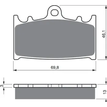 Brzdová destička Brzdové Destičky Gold Fren 206 S3