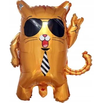 Balónek Fóliový balónek Kočka v brýlích (60 cm * 62 cm)