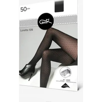 Dámské punčochy Vzorované Punčocháče Gatta Loretta 135 50 DEN černé Nero velikost 2