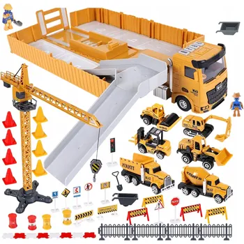 autíčko Žlutý nákladní automobil ACR se zvukem a světlem, sada 7v1