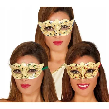 Karnevalová maska Benátská maska na oči Guirca G12920 plastová zlatá