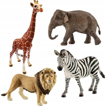 Figurka SCHLEICH FIGURKY SADA ŽIRAFA 17007 SLON 17001 ZEBRA 17094 LEV 17107