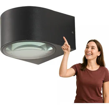 Nástěnné svítidlo Zahradní nástěnné svítidlo Italux černé, integrovaný LED zdroj, 10 W