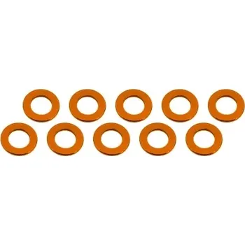 RC náhradní díl Ultimate Racing 3x6x0,5mm alu podložky oranžové (10 ks.)