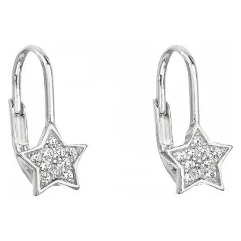 Náušnice Stříbrné sluchátka visaci zirkonem hvězdička