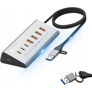 USB hub AKTIVNÍ USB HUB 7 PORTŮ USB 3.2 10Gbps ROZBOČOVAČ 7v1 USB-C