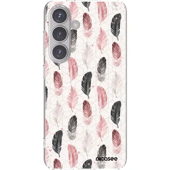 Pouzdro na mobilní telefon Picasee silikonový průhledný obal pro Samsung Galaxy S24 S921B 5G - Pírka 2