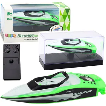 RC model lodě Motorový člun na dálkové ovládání RC bílo-zelený 15cm