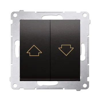 vypínač Tlačítko žaluziové, řazení 1/0+1/0 s blokováním, 16 A / 230 V~,, Simon 54 DZP1A.01/48, antracitová metalizovaná