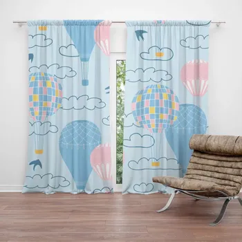 Závěs Sablio Závěs Horkovzdušné barevné balóny: 2ks 140x250cm