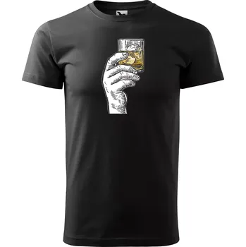 Sablio Tričko s potiskem Whisky time - černé 5XL