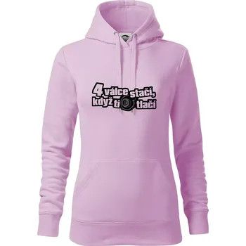 Dámská mikina 4 válce stačí když ti turbo tlačí - Mikina dámská Cape s kapucí - S ( Orchid )