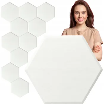 akustický panel Akustický 3D nástěnný panel samolepicí šestihranný filcový panel na zeď bílý 9 cm