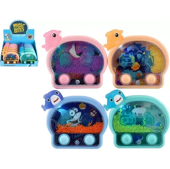 Teddies Vodní hra hlavolam svítící mořské zvířátko plast 13x12cm na baterie 4 barvy