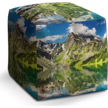 Taburet Sablio Taburet Cube Odraz hor na jezeře: 40x40x40 cm