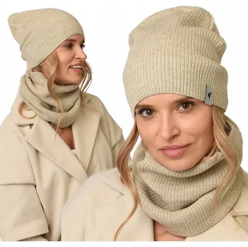 Čepice Alur set: čepice a nákrčník (rolák) univerzální velikost béžová