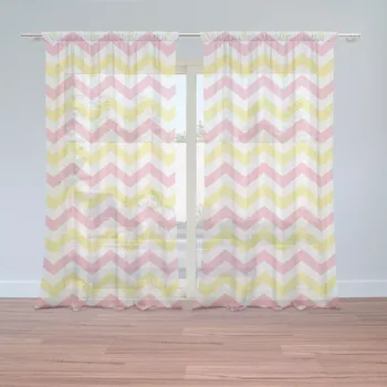 Záclona Sablio Záclony Růžové a žluté klikyháky: 2ks 150x250cm