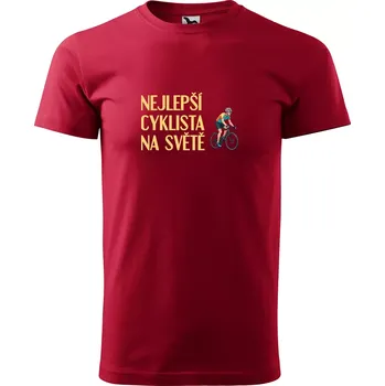 Sablio Tričko s potiskem Nejlepší cyklista na světě - červené XL