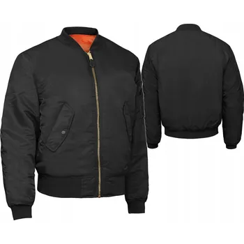 Pánský bomber VOJENSKÁ PILOTNÍ BUNDA MA1 BASIC US ARMY FLEK FLYERS MIL-TEC ČERNÁ XL