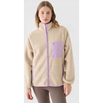 Dámská mikina Dámská sherpa fleecová mikina 4F se stojáčkem - béžová XXL