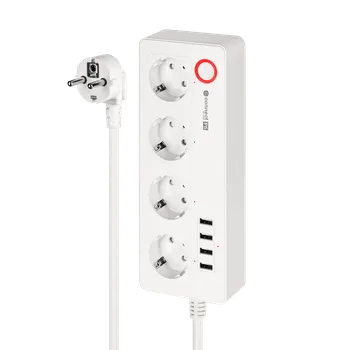 Elektrická zásuvka Síťová lišta Kruger&Matz 4 německé zásuvky a 4xUSB 2100 mA Connect P6 Tuya