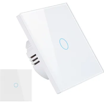 vypínač Dotykový vypínač světla skleněný LED bílý jednoduchý 1G FI60