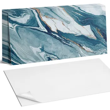 Dlažba Samolepicí vinylové dlaždice Abstraktní vlny v pohybu 10 ks 40x20 cm