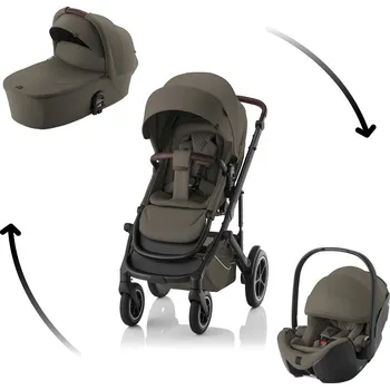 Kočárek BRITAX RÖMER Set kočárek Smile 5Z + hluboká korba + autosedačka Baby-Safe PRO Lux Urban Olive