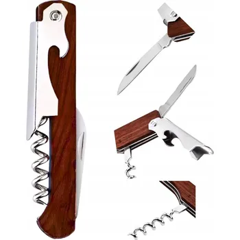 Otvírák VÝVRTKA NA VÍNO OTVÍRÁK SOMMELIERSKÝ DŘEVO OCEL