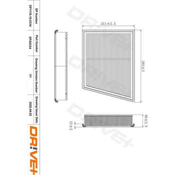 Vzduchový filtr Vzduchový filtr DRIVE+ DP1110.10.0334