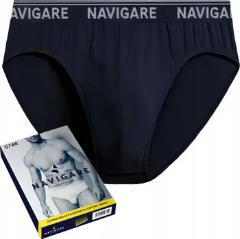 Pánské spodní prádlo NAVIGARE pánské slipy slipy PREMIUM s vnější gumou 574E námořnická modrá M