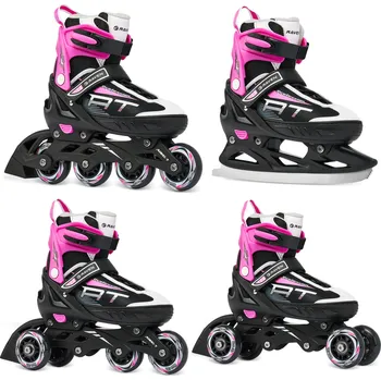 Kolečkové brusle RAVEN Kolečkové brusle 4v1 Raven Profession RŮŽOVÁ|ČERNÁ