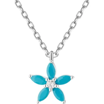 Náhrdelník Stříbrný náhrdelník se zirkony - květ - AP542-2312