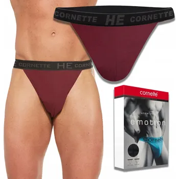 Pánská móda CORNETTE TANGA KALHOTKY HIGH EMOTION 501 CLARET XL