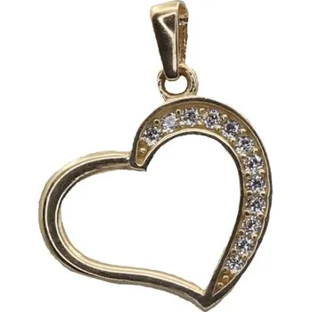 Přívěsek Zlatý přívěsek se zirkony srdce 2710LOT (585/1000) 0.75 g