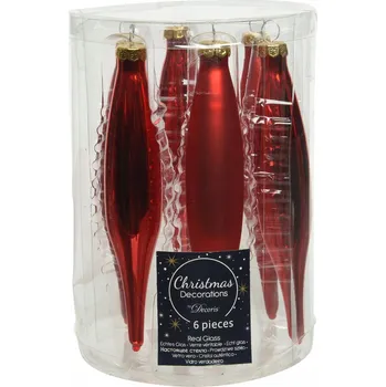 Vánoční dekorace Tvarované Vánoční Baňky , rampouchy 15 cm 6 ks