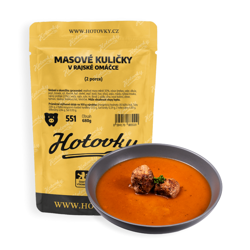 Masové kuličky v rajské omáčce (2 porce) masové kuličky v rajské | hotové jídlo