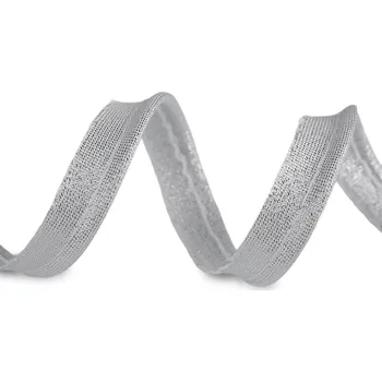 Vánoční ozdoba Lurexová paspulka / kédr šíře 10 mm Varianta: 1 stříbrná, Balení: 22.5 m