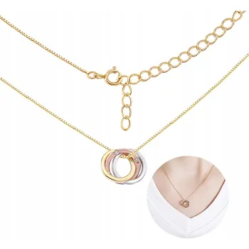 Náhrdelník Stříbrný náhrdelník řetízek dámský s přívěskem kolečka celebrita stříbro 925