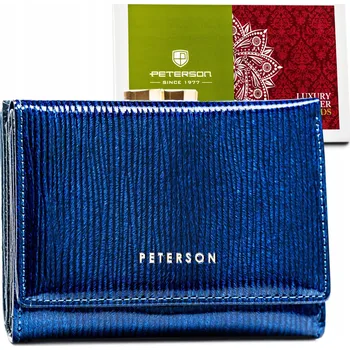 Peněženka Peterson dámská peněženka z pravé kůže modrá