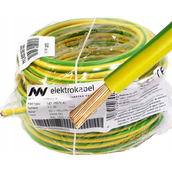 elektrický kabel Kabel LGY 1x 10mm žluto-zelený Elektrokabel 25m