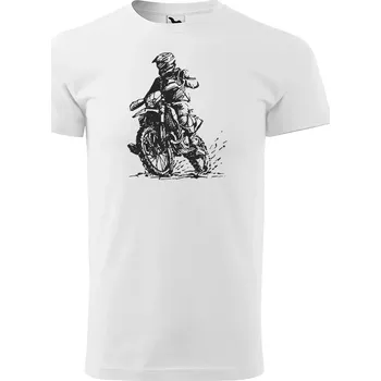 Pánské tričko Sablio Tričko s potiskem pro motorkáře black and white - bílé 4XL