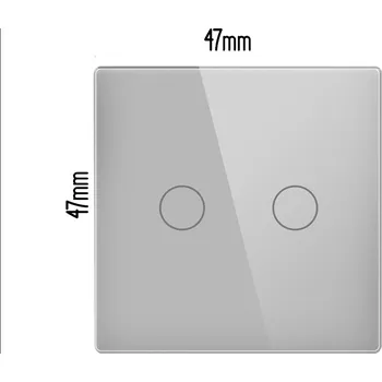 vypínač MALÝ PANEL PRO DOTYKOVÉ MODULY OSVĚTLENÍ DVOJITÝ 2G 47mm STŘÍBRNÝ ŠEDÝ