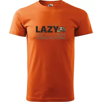 Pánské tričko Sablio Tričko s potiskem I’m not LAZY - oranžové 2XL