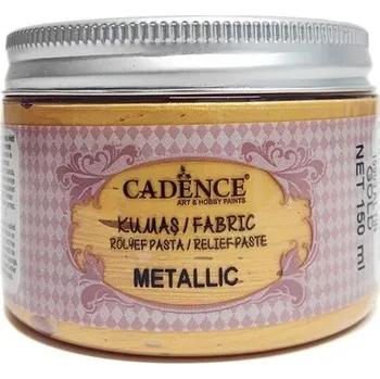 Speciální výtvarná barva Cadence Metalická 3D pasta na textil Cadence Fabric Metalic, 150 ml - zlatá