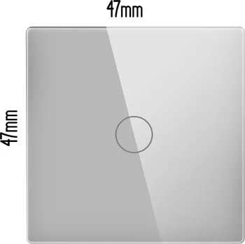 vypínač MALÝ PANEL PRO JEDNOTLIVÉ DOTYKOVÉ SPÍNAČE SVĚTLA 1G 47mm STŘÍBRNÝ ŠEDÝ