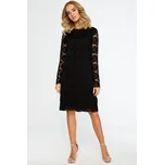 ŠATY ELEGANTNÍ SPOLEČENSKÉ DÁMSKÉ MIDI KRAJKOVÉ ČERNÉ 44 XXL