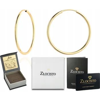 Náušnice ZLATÉ KRUHOVÉ NÁUŠNICE HLADKÉ 2,5 CM 25 MM 585