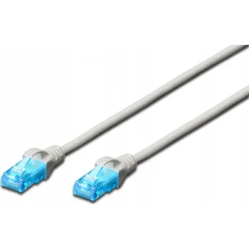 Síťový kabel Síťový kabel U/UTP 5e Digitus RJ45, 1 m, šedý
