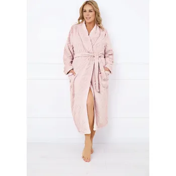 Dámské noční prádlo Dámský župan Italian Fashion Morena Dlouhý rukáv Růžový vel. XXL